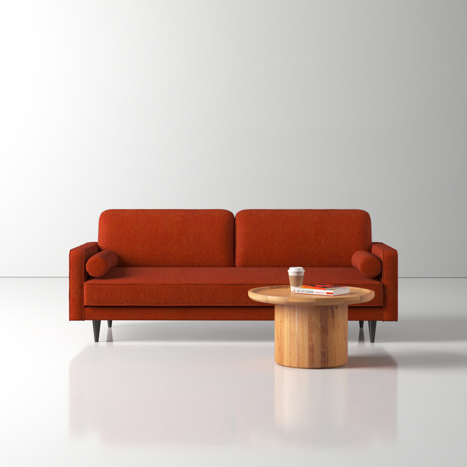 Curt 82 " Sofa, Rust Performance Chenille