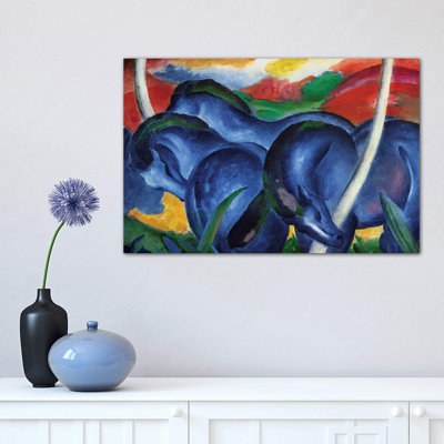 Big Blue Horses, 1911 by Franz Marc - Wrapped Canvas Painting