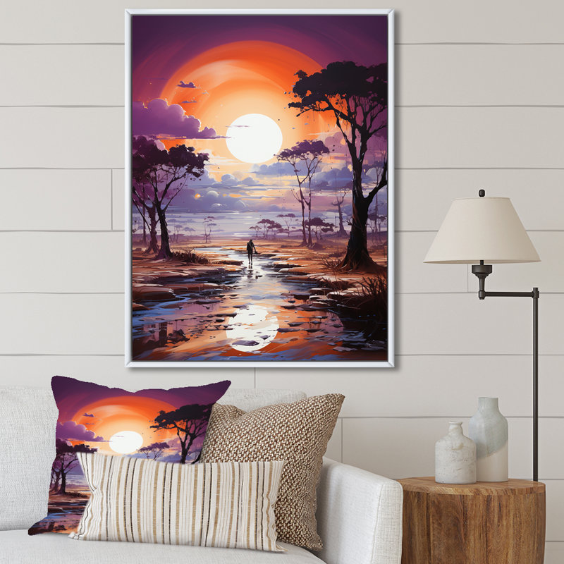 "Paysage abstrait jaune avec espace chromatique I", Cadre flottant blanc, H 40 po x l 30 po