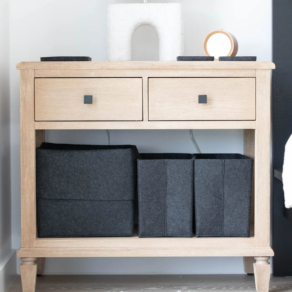 Flex Felt Wool Storage Bin, Black