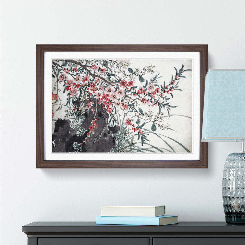 Garden Flowers Vol.1 by Chen Daofu - Framed Print, 27cm H x 36cm W x 2cm D, Walnut Framed
