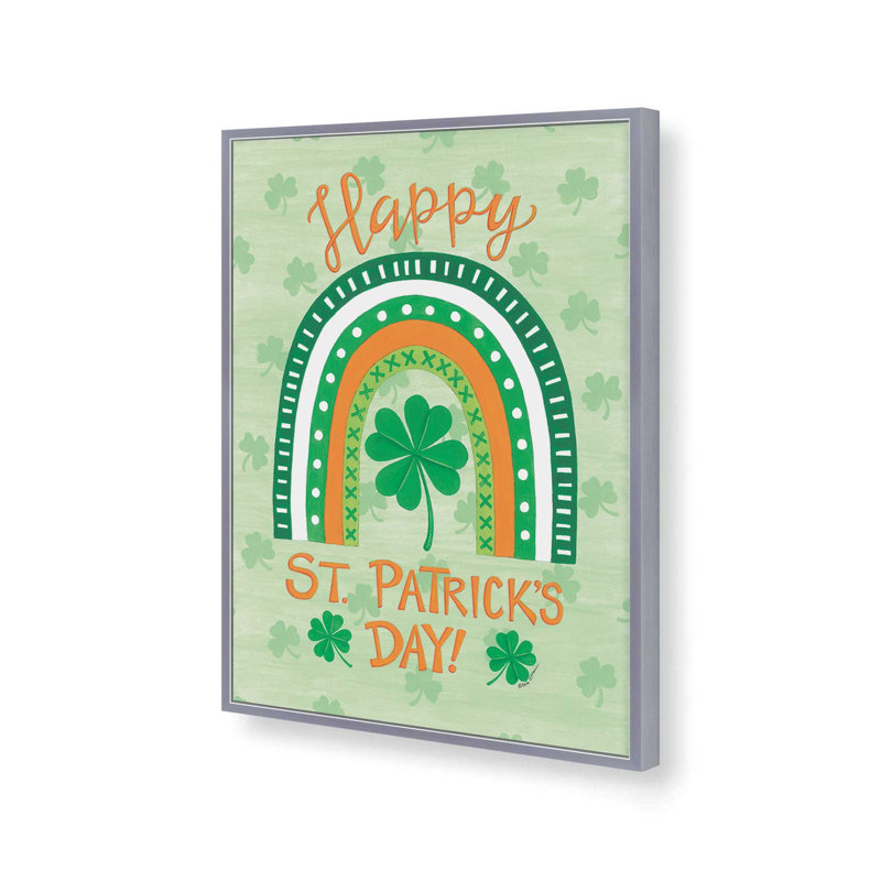 «St. Pat's Rainbow» par Deb Strain, reproduction d'art, L 18 po x H 24 po, Argent, Impression encadrée