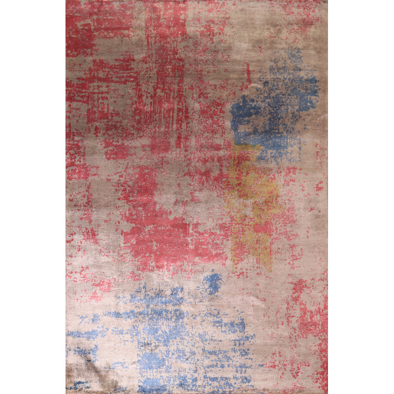 Tapis contemporain contemporain à motif abstrait indien