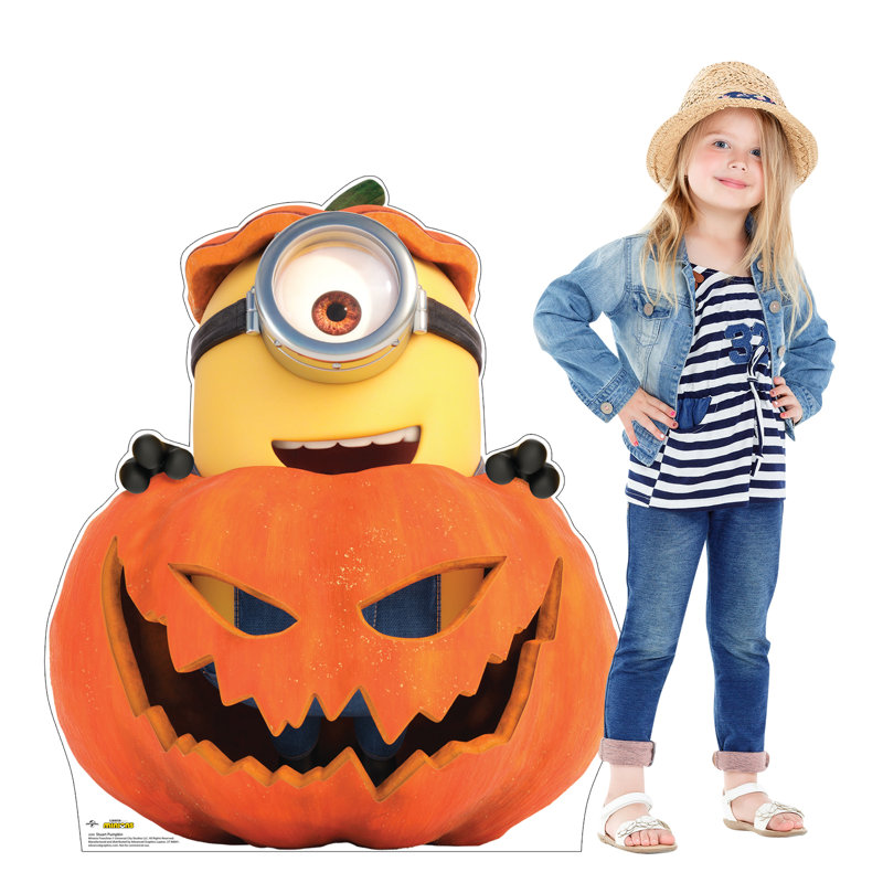 Stuart Minion Halloween Pumpkin Cardboard Cutout, 38 x 32 inches