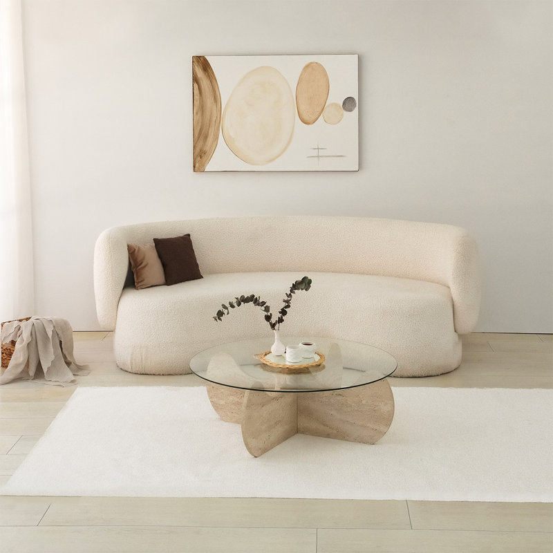 Glorias Coffee Table, Oak, Transparent, 30" H x 90" W x 90" D 