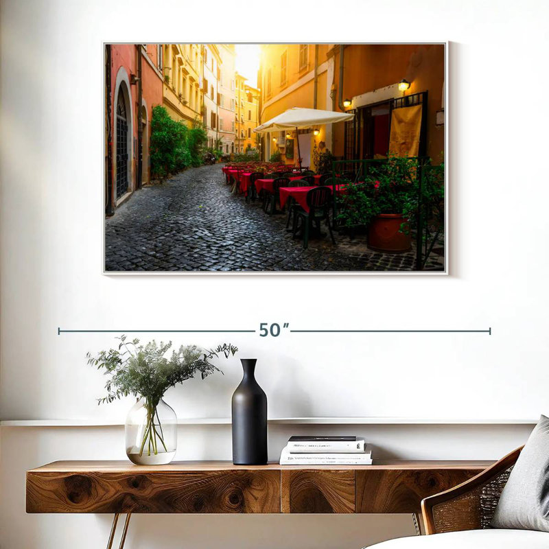 Bistro Trastevere, Cadre flottant blanc, 40 po x 27 po