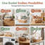 Panier pique-nique rectangulaire 12 pouces doublé de tissu blanc