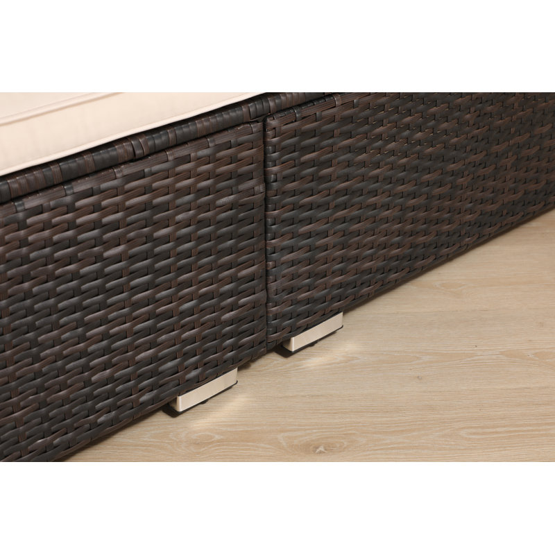 Rajana Outdoor Rust-Resistant Metal Chaise Lounge with Table , Cushion Included