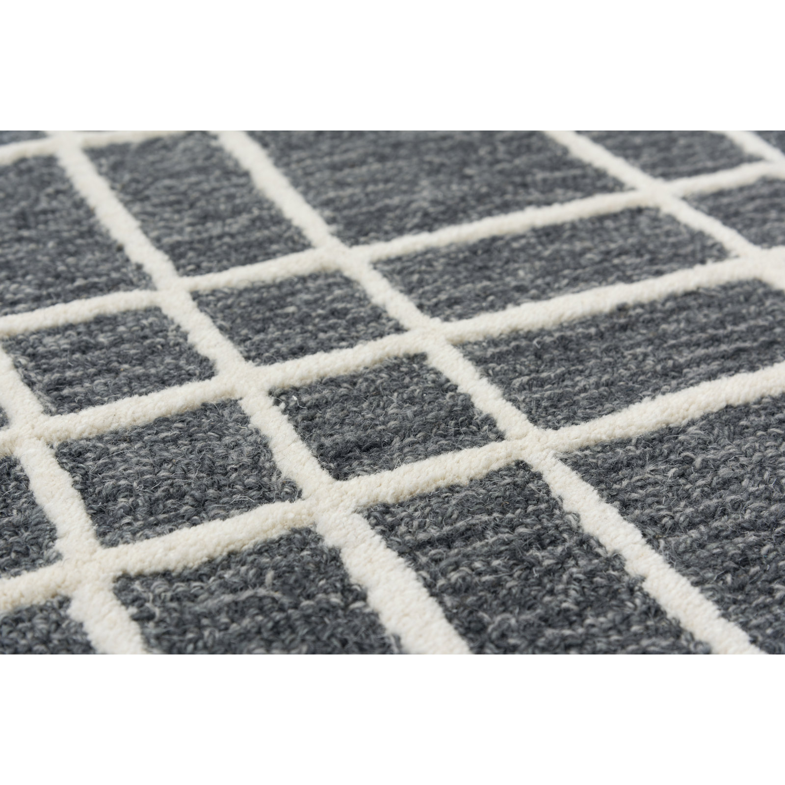 Alec Wool Gray Rug, Rectangle 5' x 7'6"