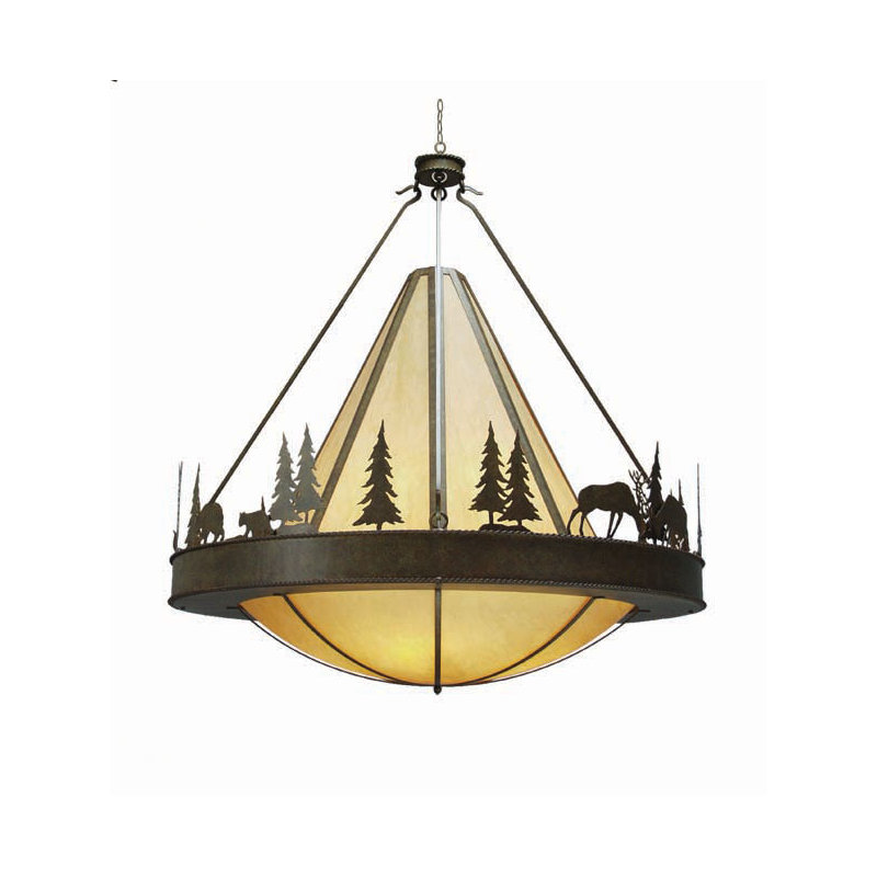 Luminaire suspendu inversé 8 lumières Verado, Rouille organique