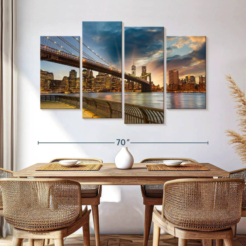 Pont de Brooklyn, soleil, H 42 po x l 68 po