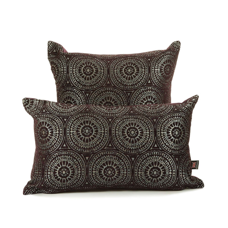Chilton Geometric Rectangular Throw Cushion, Purple