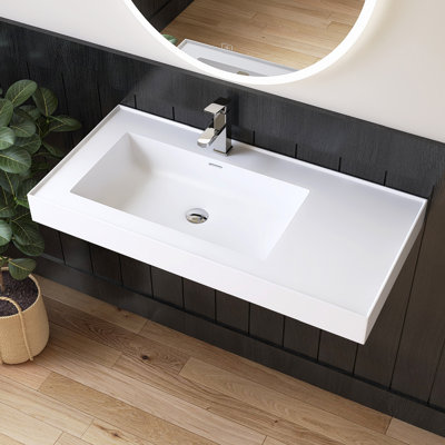 MEDUNJESS 39'' Wall Mount Bathroom Sink Vessel Bathroom Sink