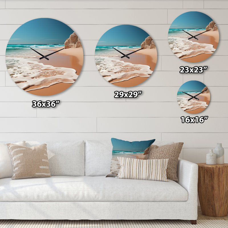 Minimalisme côtier Photo VII - Horloge murale nautique et de plage, Grand