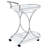 Allen White And Chrome 2-Tier Glass Shelf Metal Bar Cart-1461851059