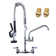 Commercial Kitchen Faucet Wall Mount with Pre-Rinse Sprayer 25Inch