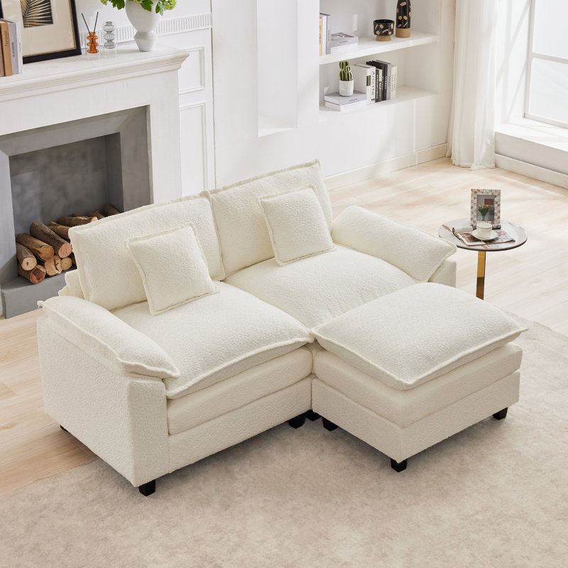 Modern Style 69.4" Modular Sofa, White