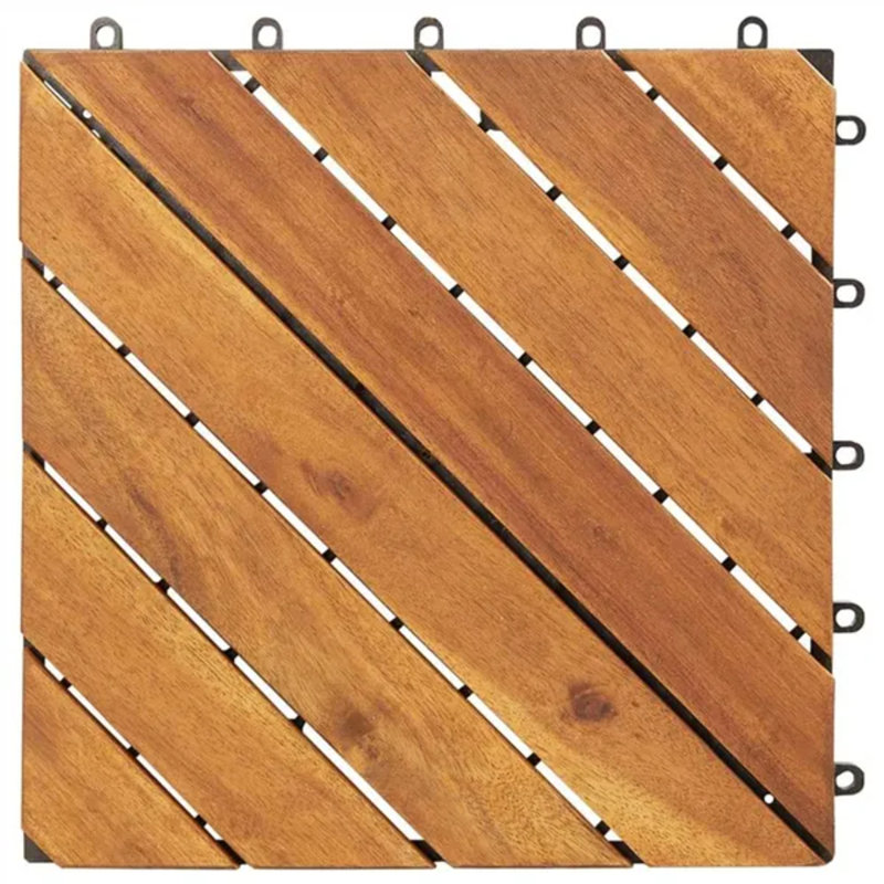 Revêtement de sol en bois d'acacia, paquet de 10, 12 po X 12 po