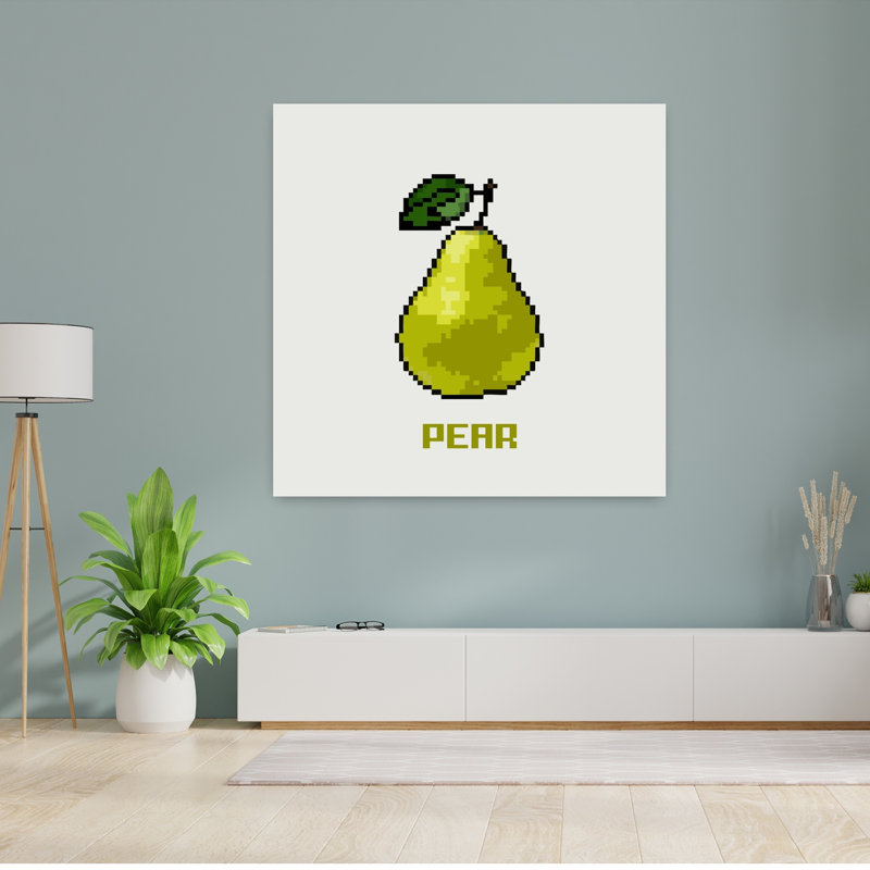 Art mural contemporain vert poire verte, H 48 po x l 48 po