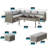  6 Pcs L-Shaped Patio Furniture Set Dining Table And Ottoman All Weather Wicker Outdoor Sectional Sofa Conversation Set