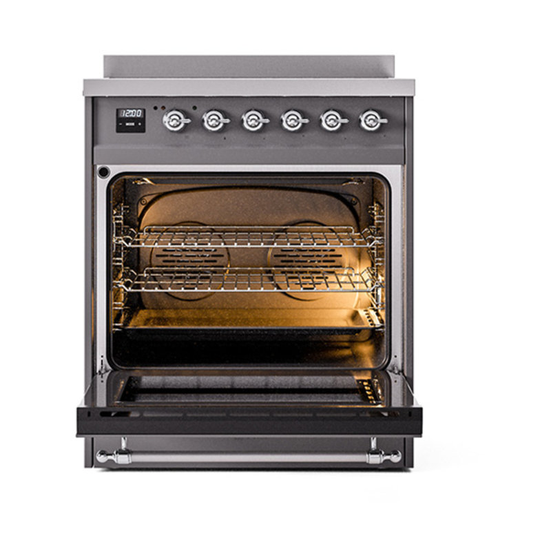 ILVE Nostalgie II Noblesse 30 in Induction Range, Graphite Matte/Chrome