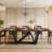 Claraville 78.74" Luxury Rectangle Dining Table with Metal Base for 8-10