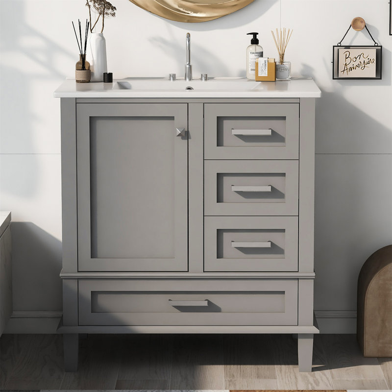 30" Bathroom Vanity, Gray