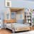 Wood Car Bed With Upholstered Headboard and Ceiling Cloth-1415898245