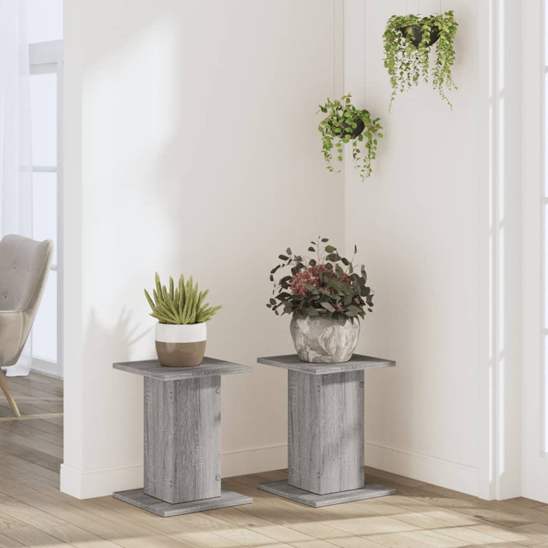 Haig Plant Stand - Set of 2, 30 x 30 x 95 cm (L x W x H), Grey Sonoma
