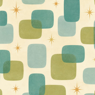 Papier peint adhésif rétro abstrait atomique des années 1960 et moderne moderne de style Mid-Century l 23,6 po x H 118 po Papier peint amovible auto-adhésif pour les chambres de bébé