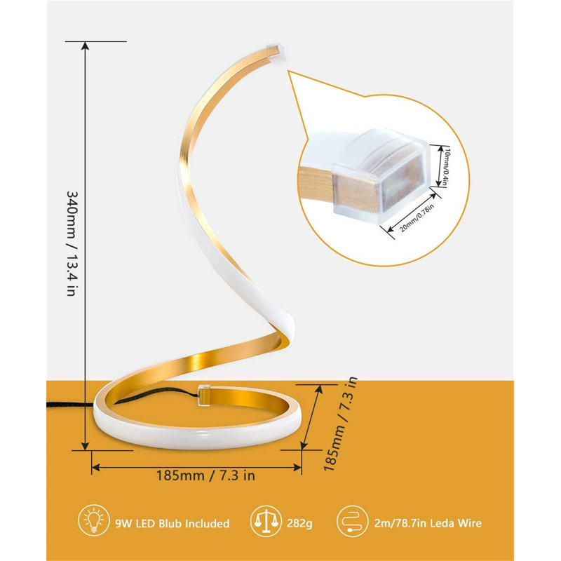 Algin Metal Desk Lamp, Gold