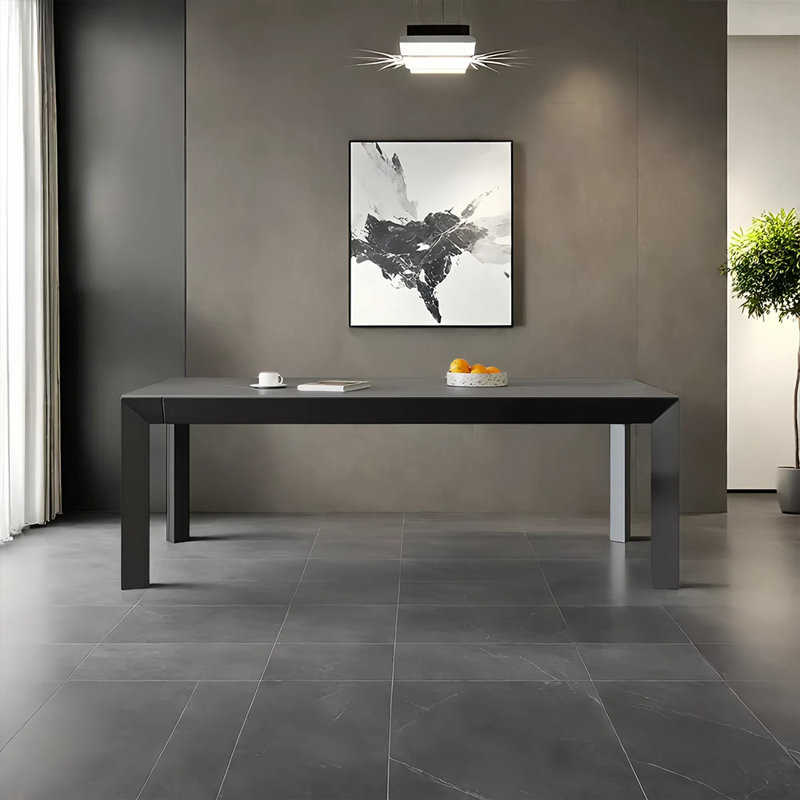 Table de salle à manger moderne en alliage d'aluminium, H 29,52 po x L 55,11 po x l 31,49 po