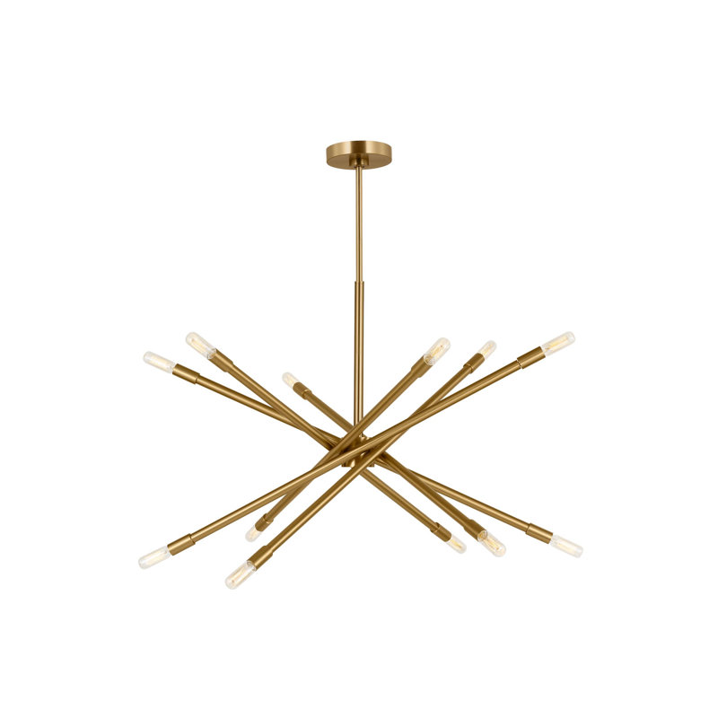 Burnished Brass 12-Light Sputnik Chandelier