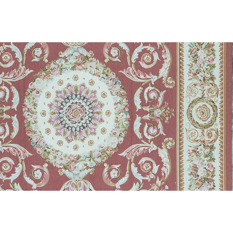 Hand-Knotted High-Quality Red and Beige Area Rug