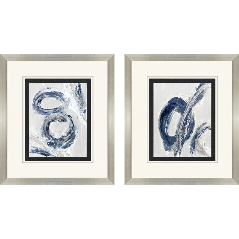 Silver Leaf Block Profile Wood Geometric Wall Art Set