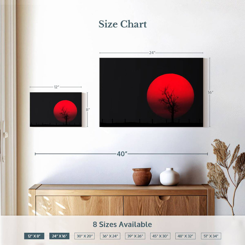 Oberle Red Full Moon, 16" H x 24" W