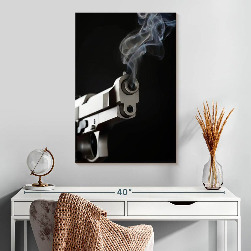 Pistolet à fumer, H 30 po x l 20 po