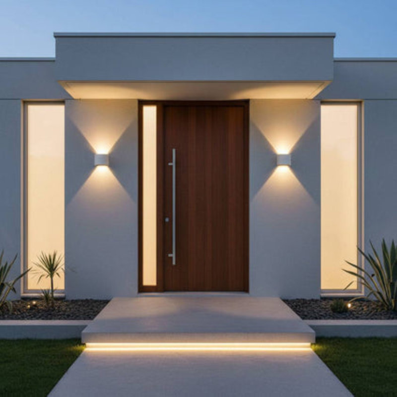 UltraBeam Round White Outdoor Up and Down LED Wall Light 6 Watt LED 600 Lumens - IP65 Rated