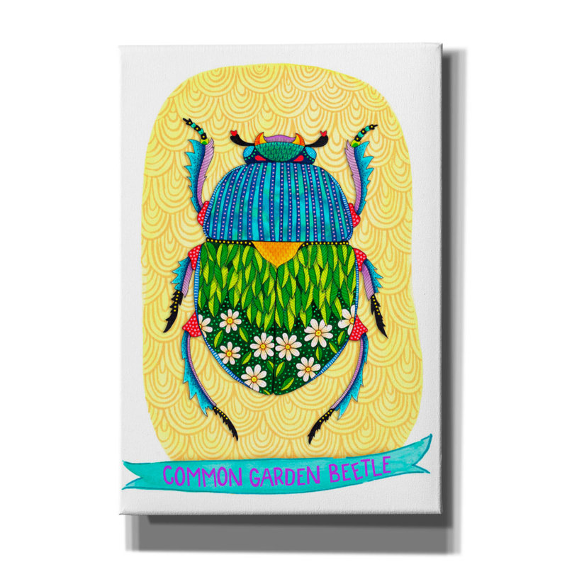 «Common Garden Beetle Mounted» par Hello Angel, art mural sur toile, H 26 po x l 18 po x P 0,75 po