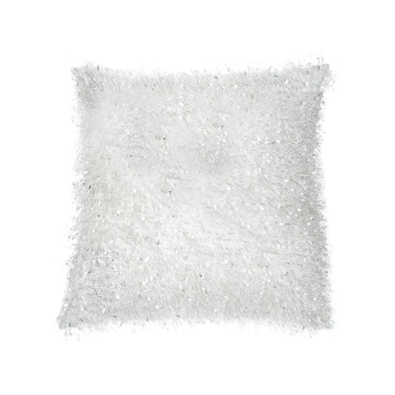 Appliqued Cotton Pillow Cover, White