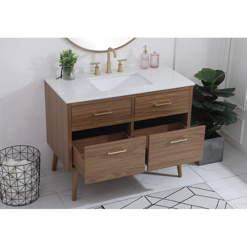 Ensemble de meuble-lavabo simple 42 po Steinfeldt, Noyer brun
