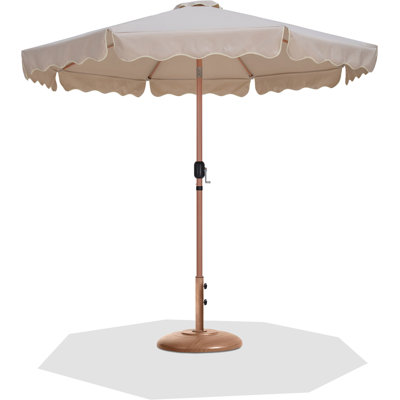Chavonte Fabric With Piping / Aluminum Patio Umbrella With Base Sets