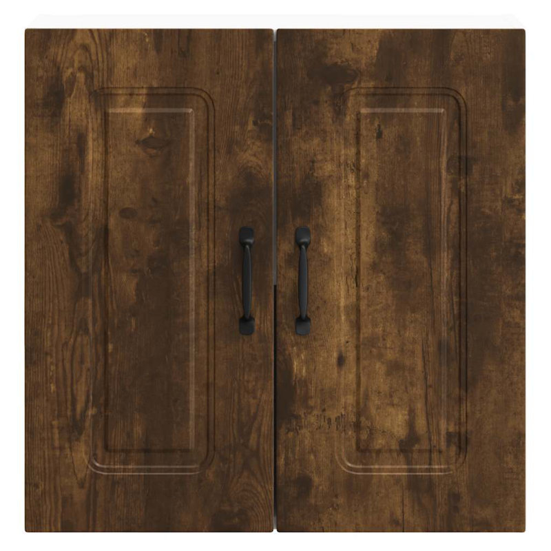 vidaXL Kitchen Wall Cabinet Engineered wood, 23.6in H x 23.6in W x 12.2in D, Smoked Oak