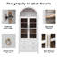  Armoire de rangement en verre 71 po avec 2 tiroirs et tablettes réglables-130119119