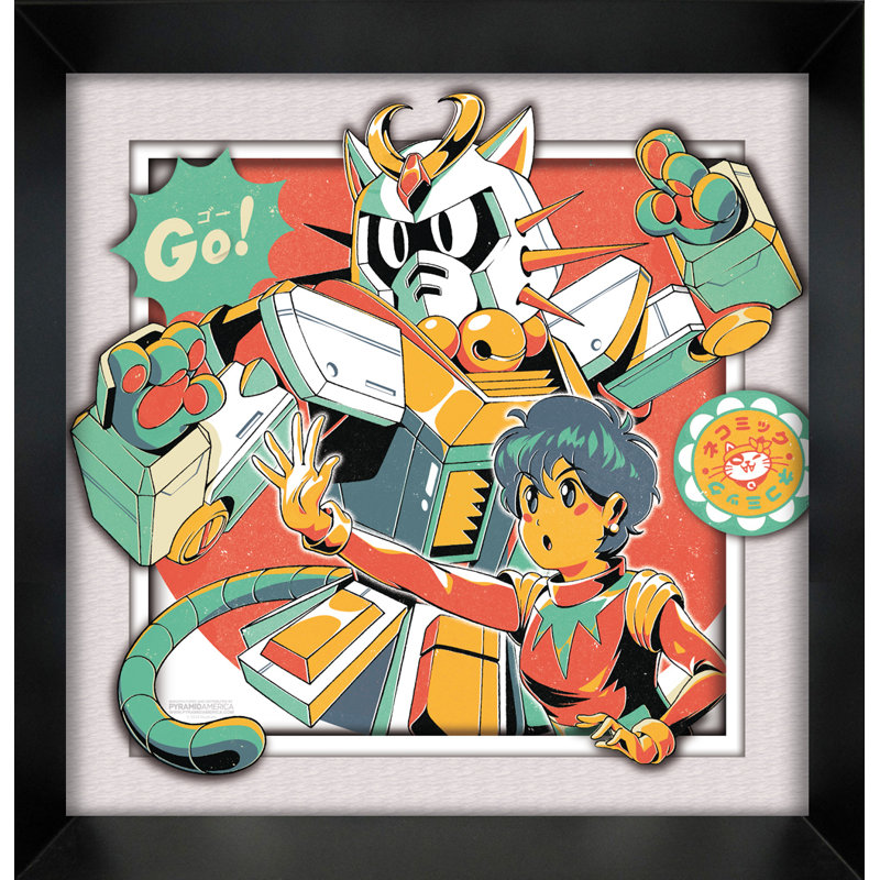 Ilustrata - NekoRoboto, affiche encadrée en faux plexi 12 x 12