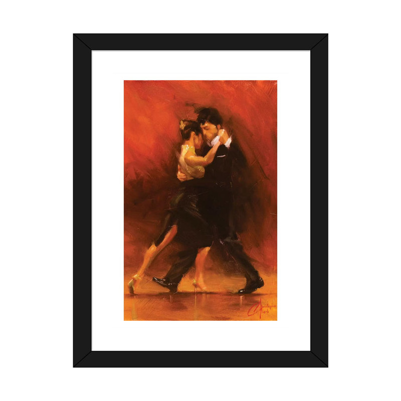 «Red Tango II» par Christopher Clark, reproduction d'art, Papier encadré noir, H 24 po x l 16 po x P 1 po