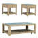  Shimeck 3 Piece Living Room Table Set w/ Casters & Two End Tables