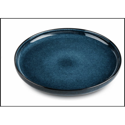 Thyme & Table Stoneware Dinner Plate, Atlantic Blue Glaze, Durable and Scratch-Resistant for Everyday Use