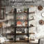 Bibliothèque pour chambre à coucher et salle d'étude 5 avec très grand espace de rangement, tablettes rustiques, construction, conception ouverte multifonctionnelle, présentoir décoratif antidérapant, fiable