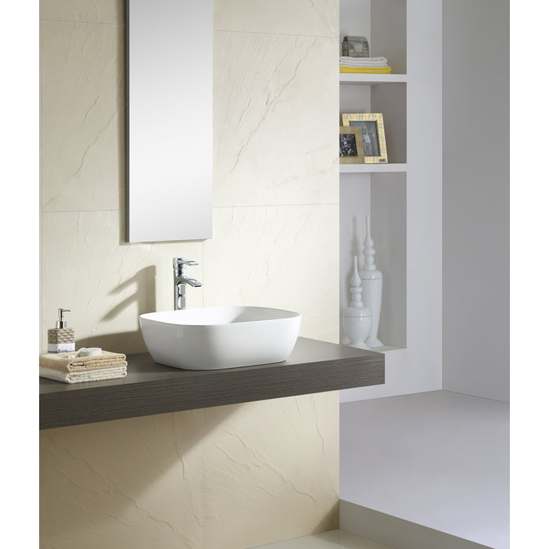 Vitreous China Square Vessel Bathroom Sink